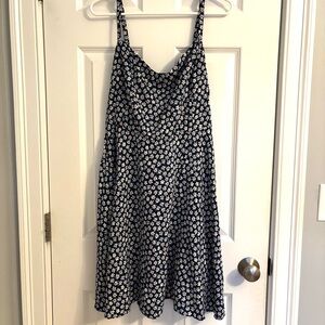 Old Navy dark blue with white flowers baby doll dress
